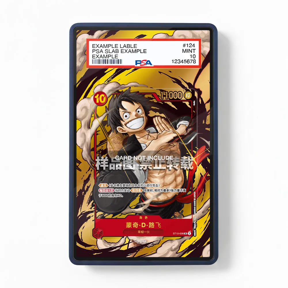 Monkey D. Luffy 006 1st Anniversary Set Extended Art Display Cases - PSA Slab Case - Front View