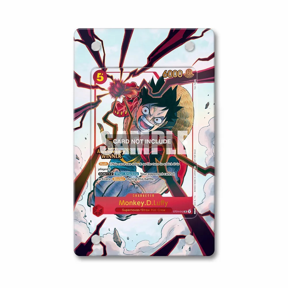 Monkey D. Luffy 012 3rd Anniversary Winners Extended Art Display Cases - PSA Slab Case - Front View
