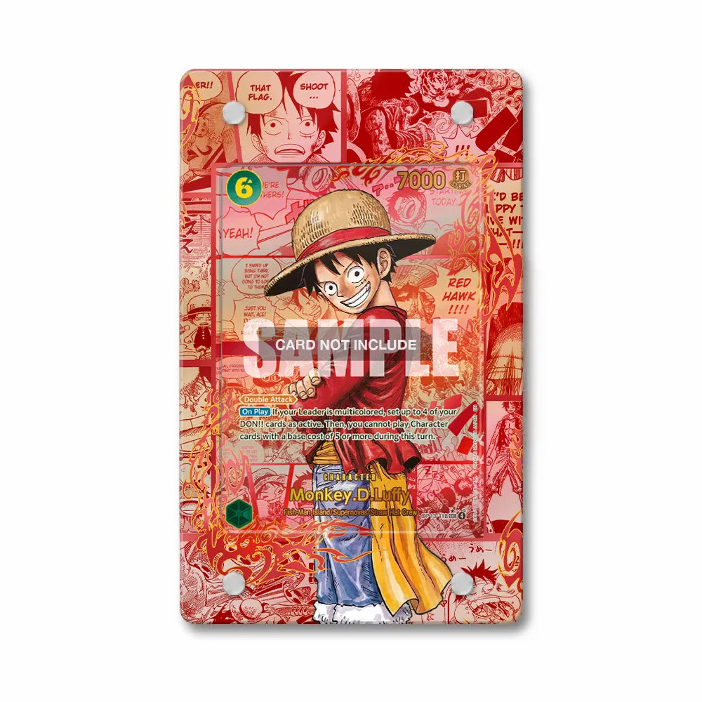 Monkey D. Luffy OP13-118 Red Manga OP13-Carrying On His Will Extended Art Display Cases - Magnetic Case - Front View