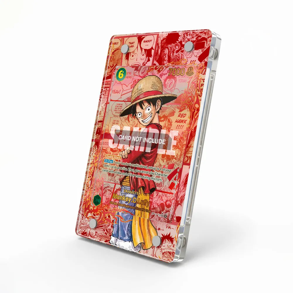 Monkey D. Luffy OP13-118 Red Manga OP13-Carrying On His Will Extended Art Display Cases - Magnetic Case - Side View