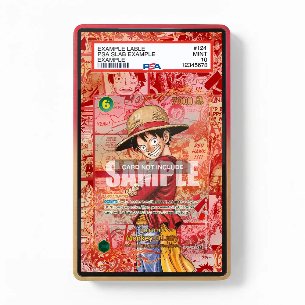Monkey D. Luffy OP13-118 Red Manga OP13-Carrying On His Will Extended Art Display Cases - PSA Slab Case - Front View
