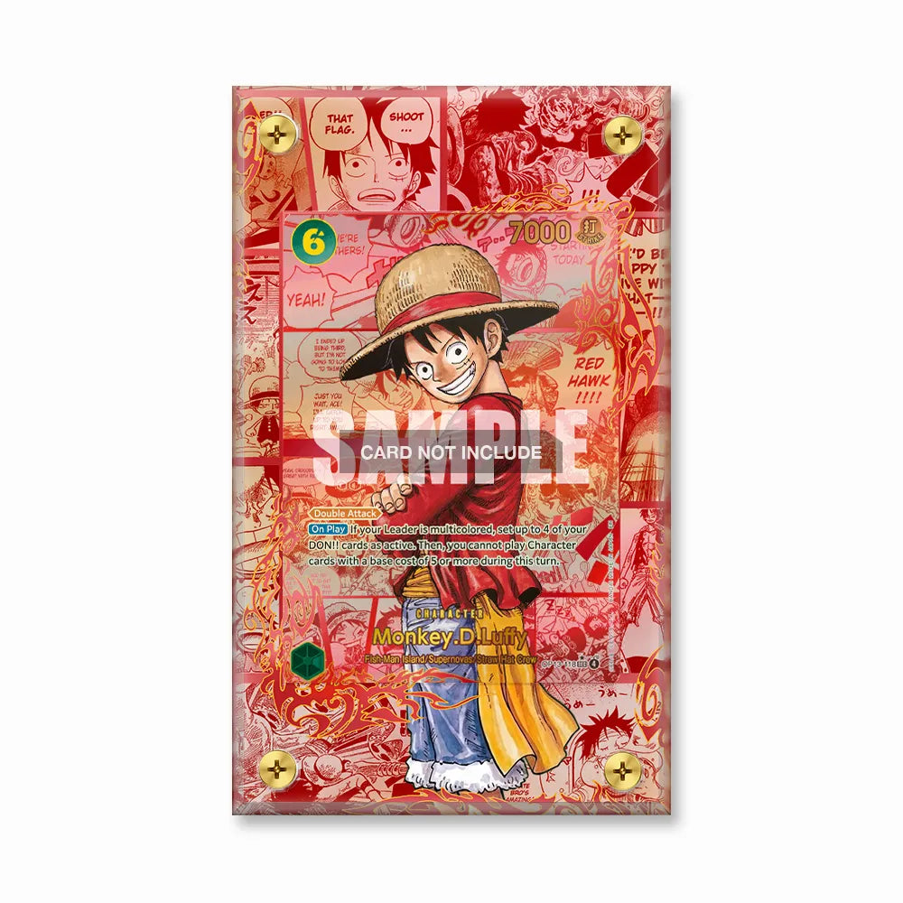 Monkey D. Luffy OP13-118 Red Manga OP13-Carrying On His Will Extended Art Display Cases - Screws Case - Front View