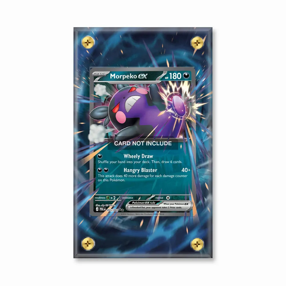 Morpeko ex 055-084 Paldia Evolved Pokemon Cards Extended Art Display Cases - Screws Case - Front View