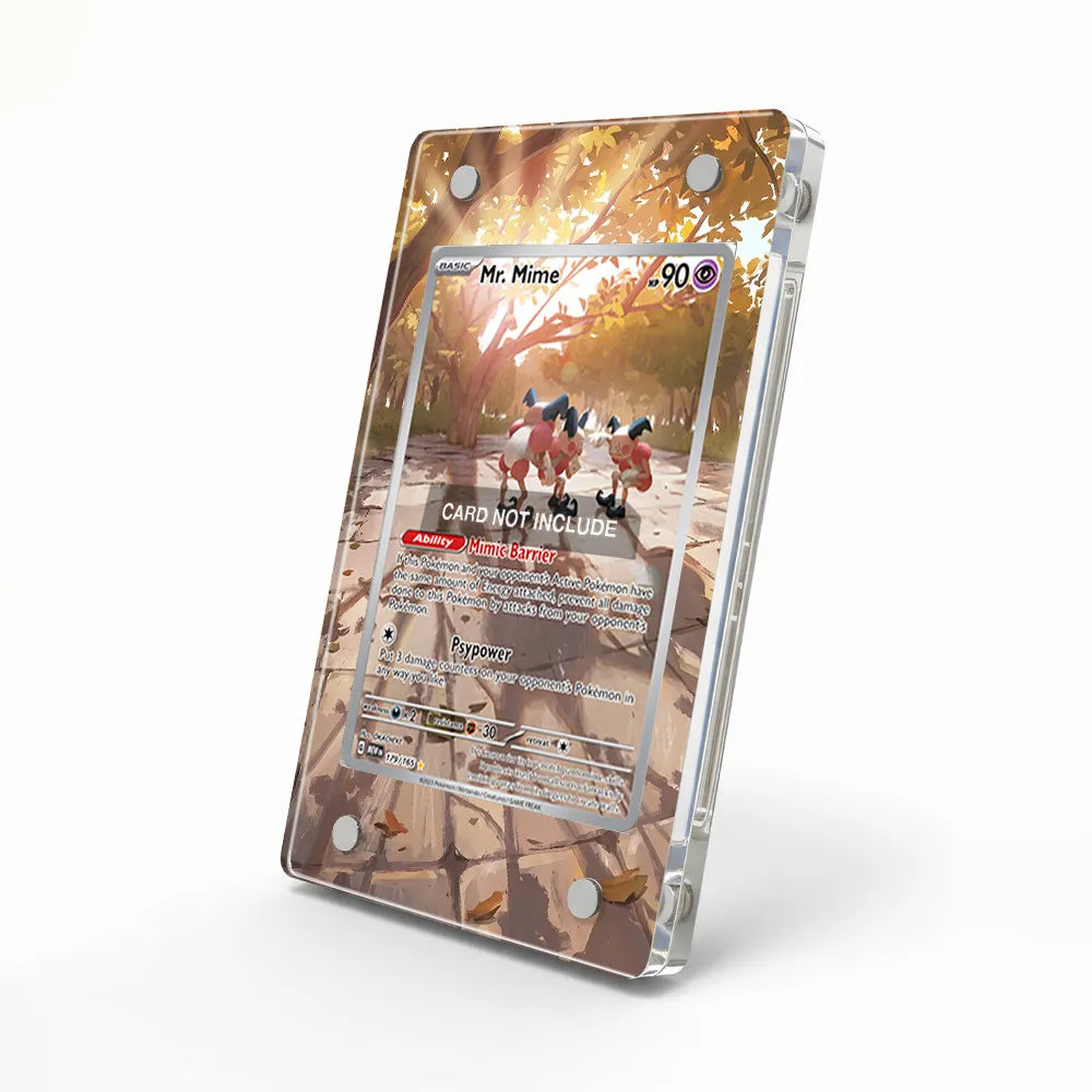 Mr. Mime 179-165 IR AR Pokemon 151 Extended Art Display Cases - Magnetic Case - Side View