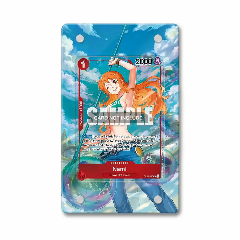 Nami OP01-016 One Piece Card Game Extended Art Display Cases - Magnetic Case - Front View