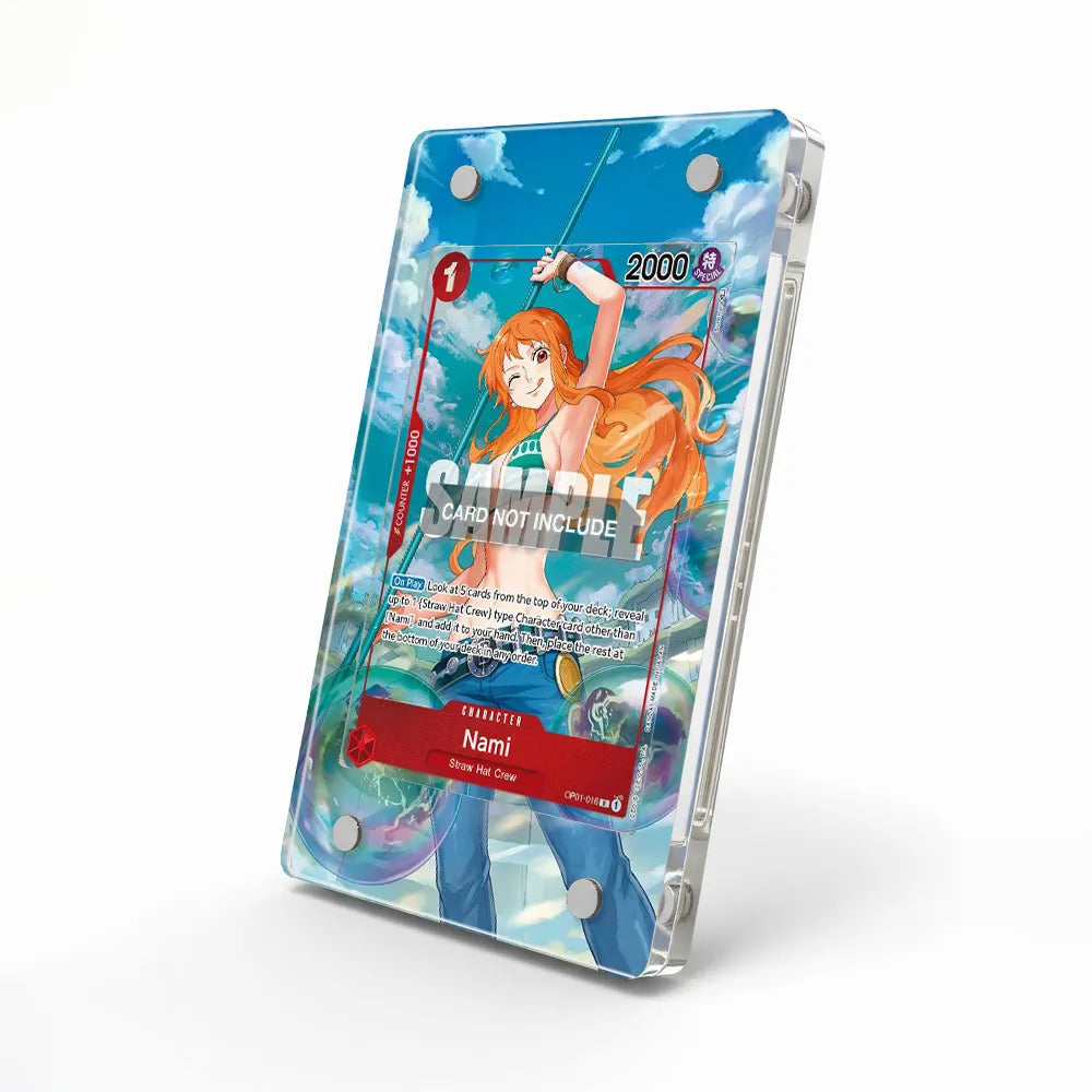 Nami OP01-016 One Piece Card Game Extended Art Display Cases - Magnetic Case - Side View