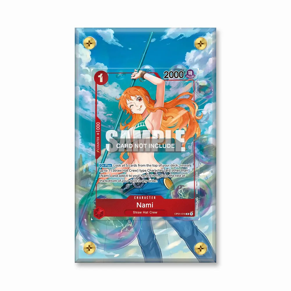 Nami OP01-016 One Piece Card Game Extended Art Display Cases - Screws Case - Front View