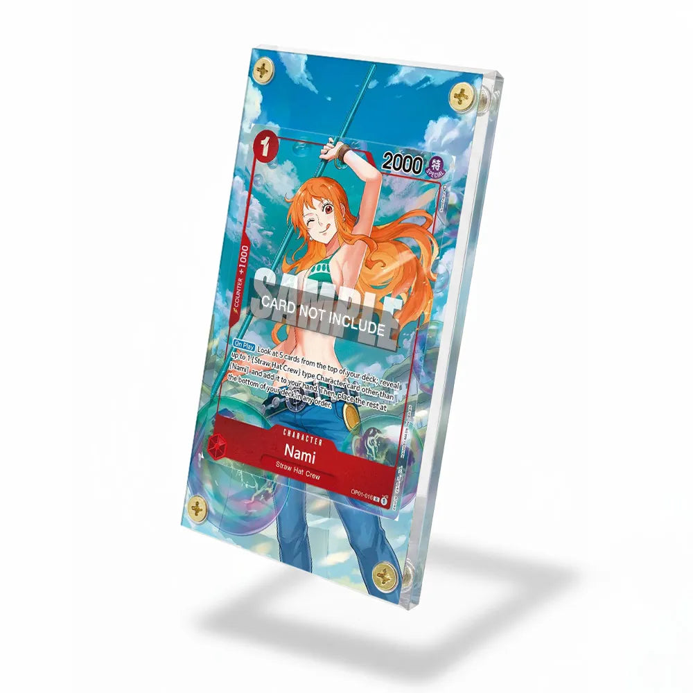 Nami OP01-016 One Piece Card Game Extended Art Display Cases - Screws Case - Side View