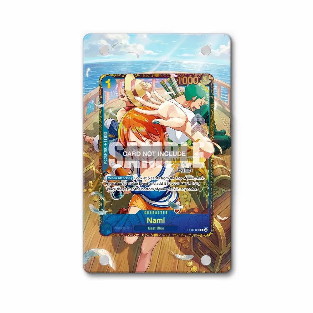 Nami OP09-050 Championship One Piece Cards Extended Art Display Cases - Magnetic Case - Front View