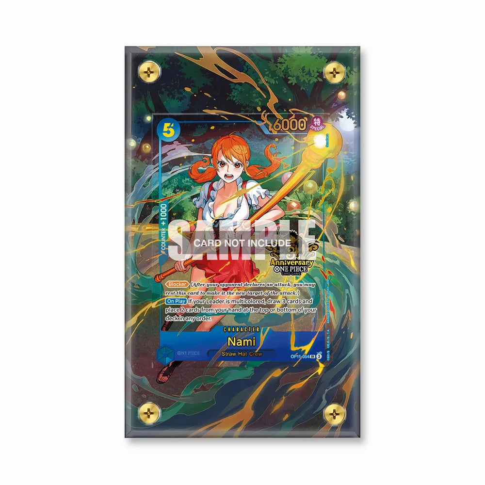 Nami OP11-054 3rd Anniversary One Piece Cards Extended Art Display Cases - Screws Case - Front View