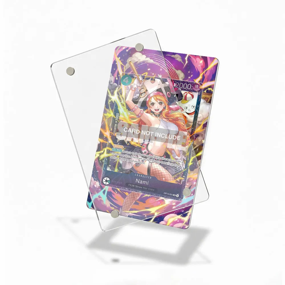 Nami OP14-031 FILM-Sraw Hat Crew One Piece Cards Custom Art Display Cases - Magnetic Case - Detail View