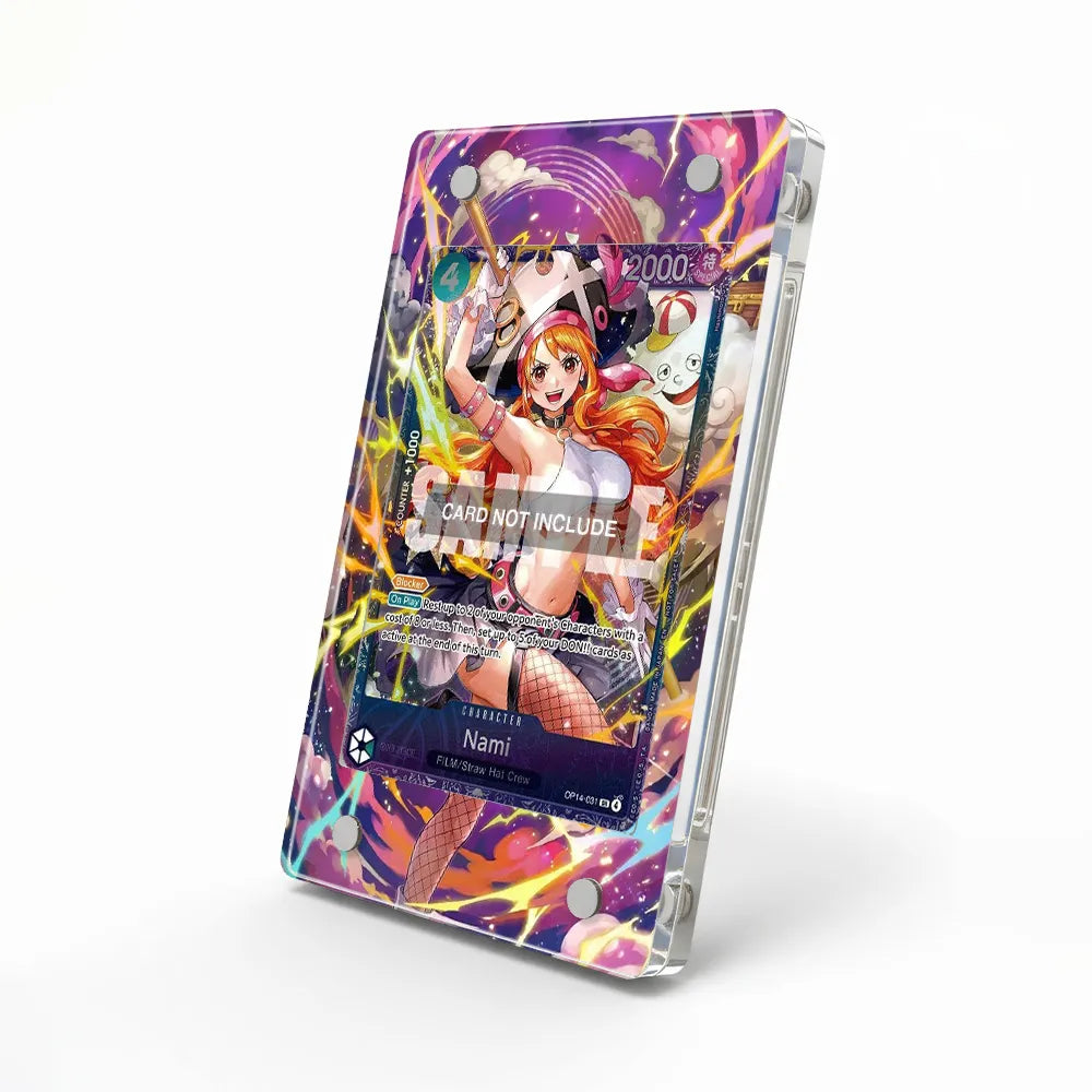 Nami OP14-031 FILM-Sraw Hat Crew One Piece Cards Custom Art Display Cases - Magnetic Case - Side View