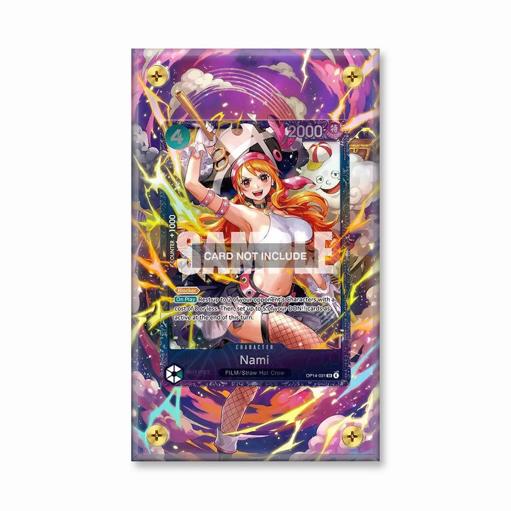 Nami OP14-031 FILM-Sraw Hat Crew One Piece Cards Custom Art Display Cases - Screws Case - Front View