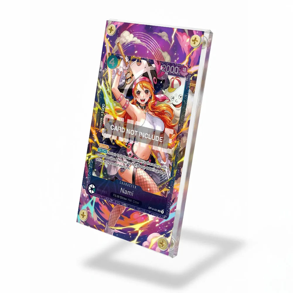 Nami OP14-031 FILM-Sraw Hat Crew One Piece Cards Custom Art Display Cases - Screws Case - Side View