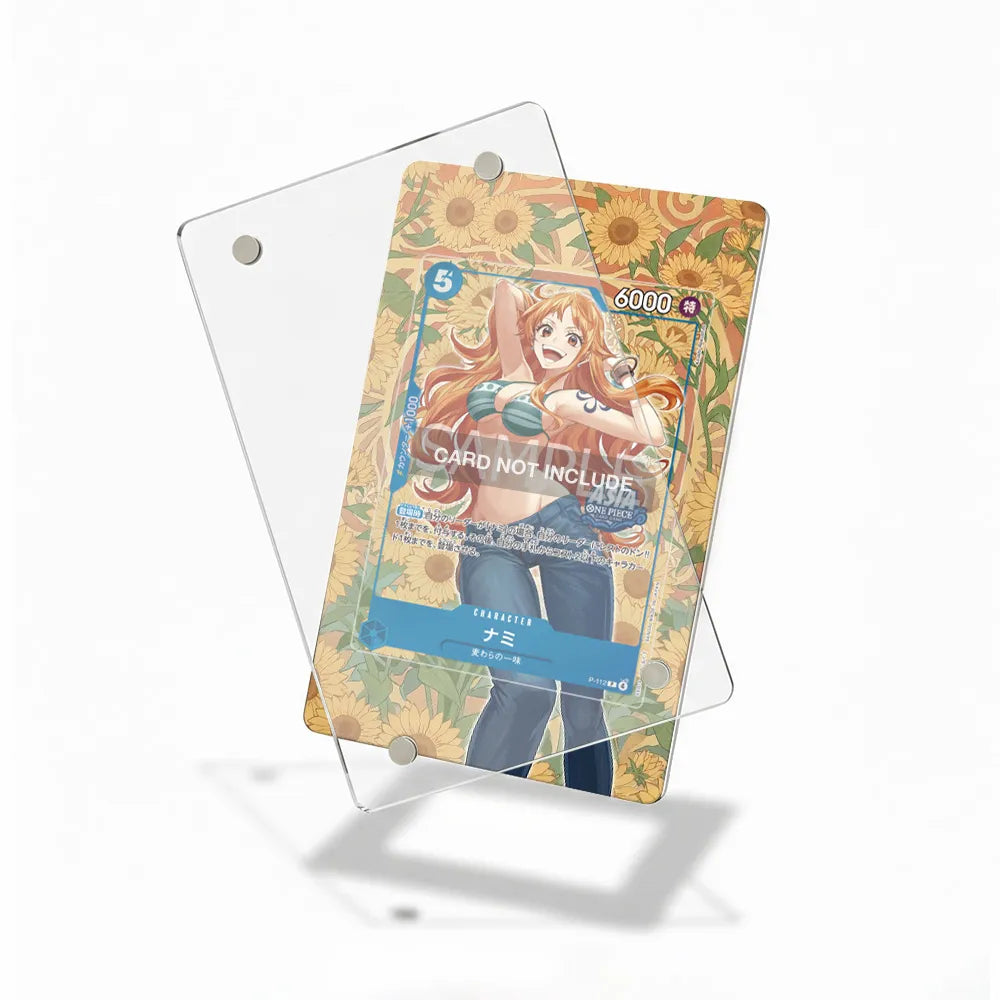 Nami P-112 ASIA One Piece Cards Custom Art Display Cases - Magnetic Case - Detail View