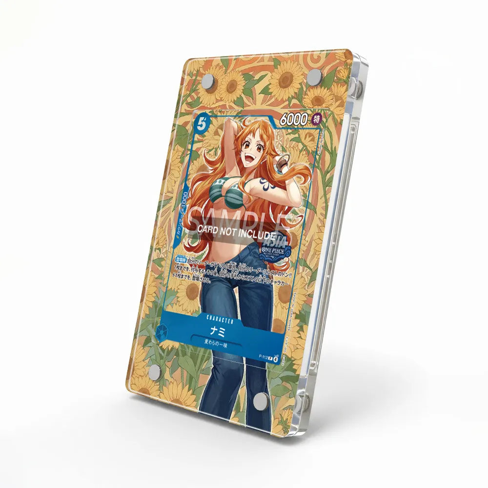 Nami P-112 ASIA One Piece Cards Custom Art Display Cases - Magnetic Case - Side View