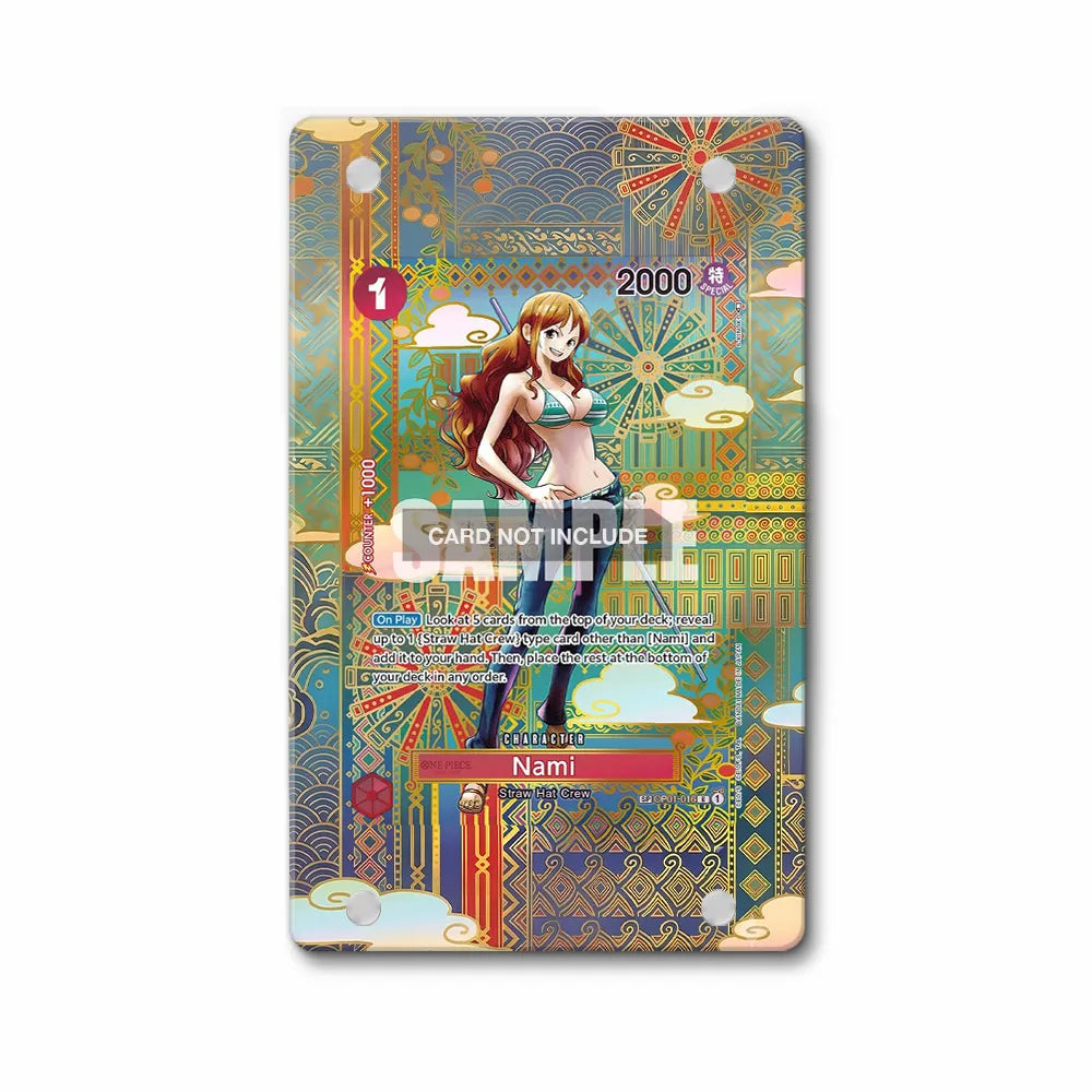 Nami SP OP01-016 One Piece Card Game One Piece Cards Custom Art Display Cases - PSA Slab Case - Front View
