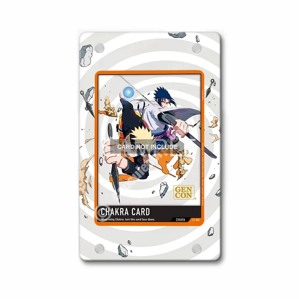 Naruto & Sasuke Chakra CP-001 Gencon Pokemon Cards Extended Art Display Cases - Magnetic Case - Front View
