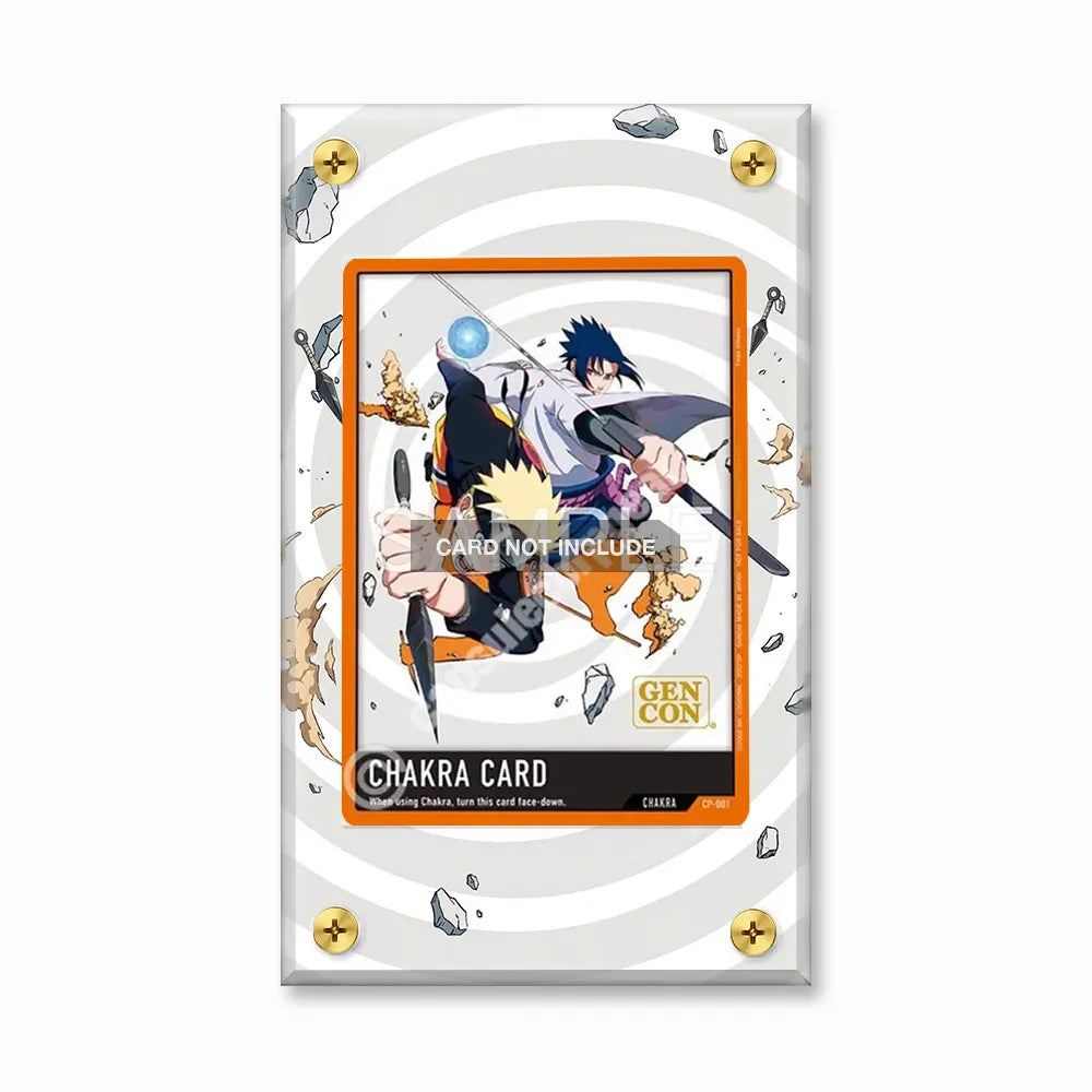 Naruto & Sasuke Chakra CP-001 Gencon Pokemon Cards Extended Art Display Cases - Screws Case - Front View