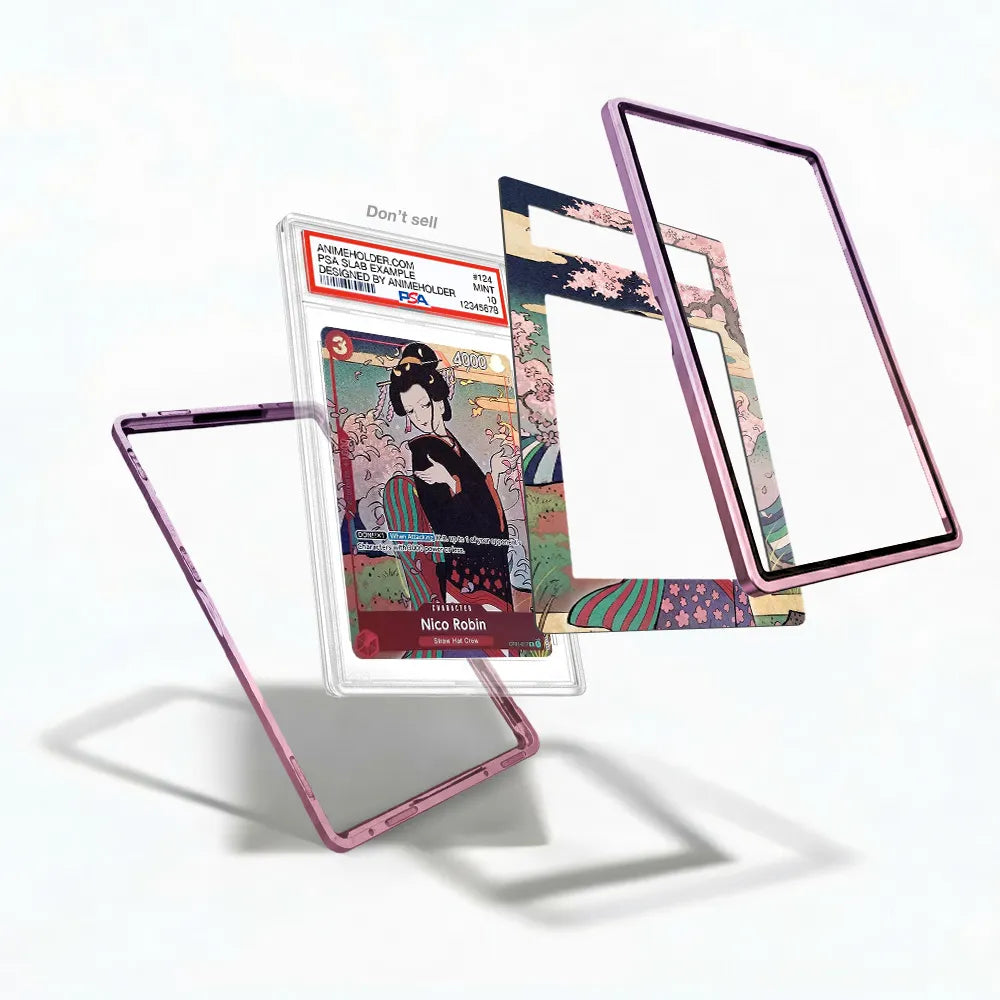 Nico Robin OP01-017 R Parallel Romance Dawn One Piece Cards Custom Art Display Cases - PSA Slab Case - Detail View