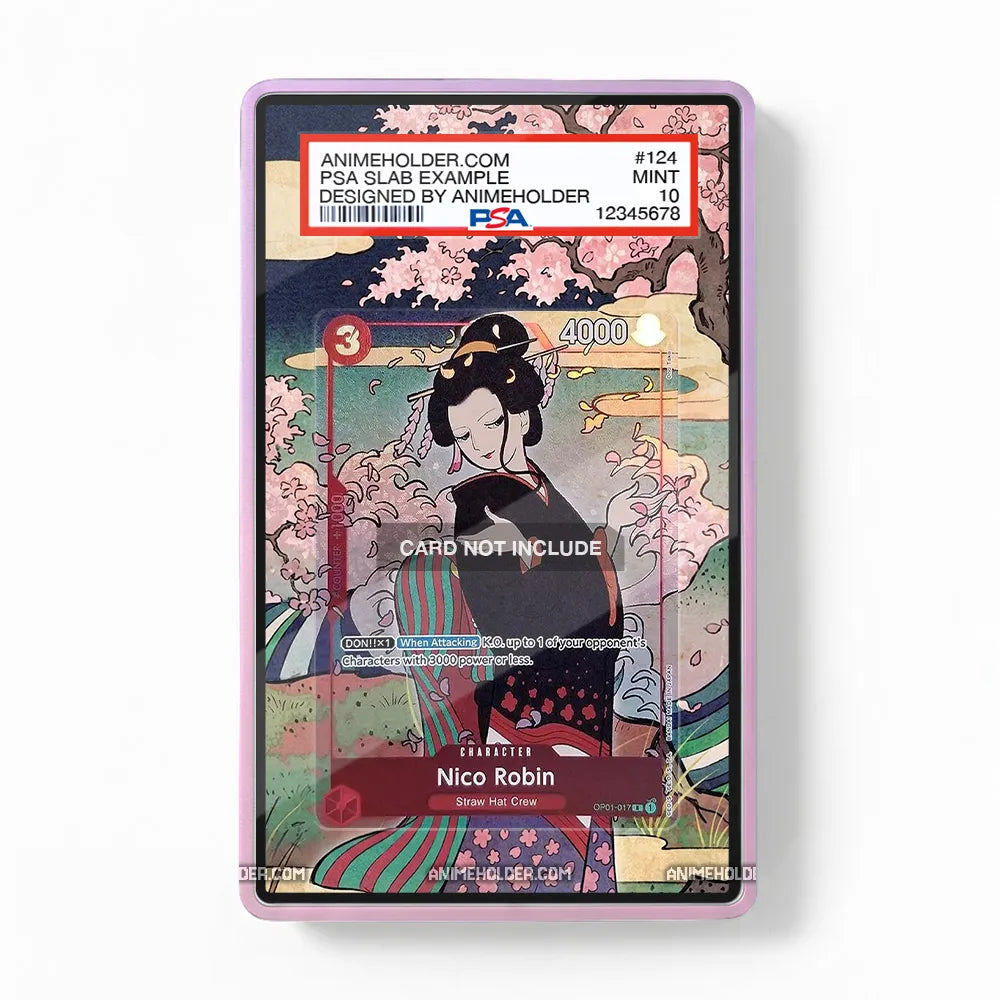 Nico Robin OP01-017 R Parallel Romance Dawn One Piece Cards Custom Art Display Cases - PSA Slab Case - Front View