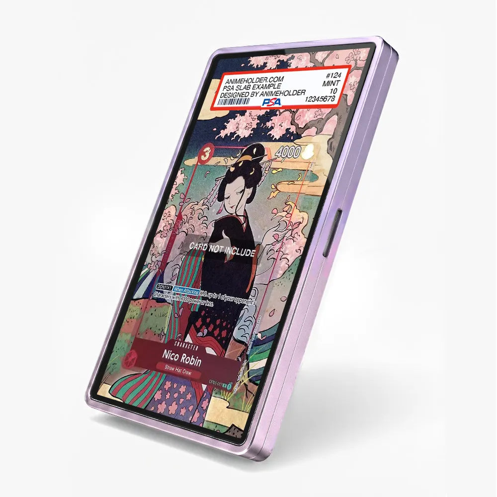 Nico Robin OP01-017 R Parallel Romance Dawn One Piece Cards Custom Art Display Cases - PSA Slab Case - Side View