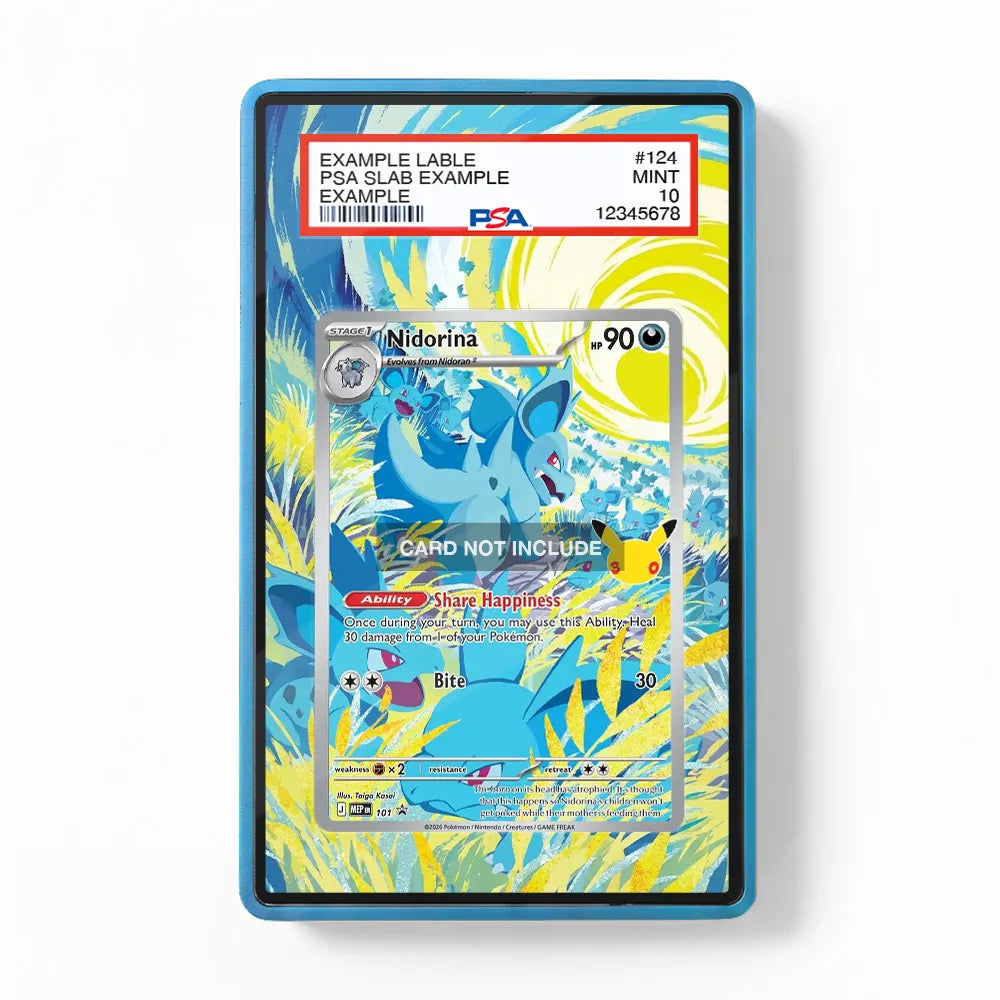 Nidoria 101 Promo MEP 30th Anniversary Extended Art Display Cases - PSA Slab Case - Front View
