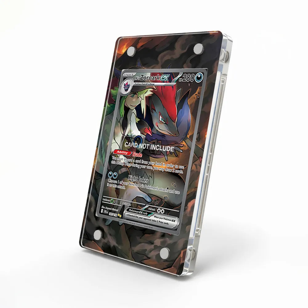 N's Zoroark ex 185-159 SIR SAR Journey Together Extended Art Display Cases - Magnetic Case - Side View