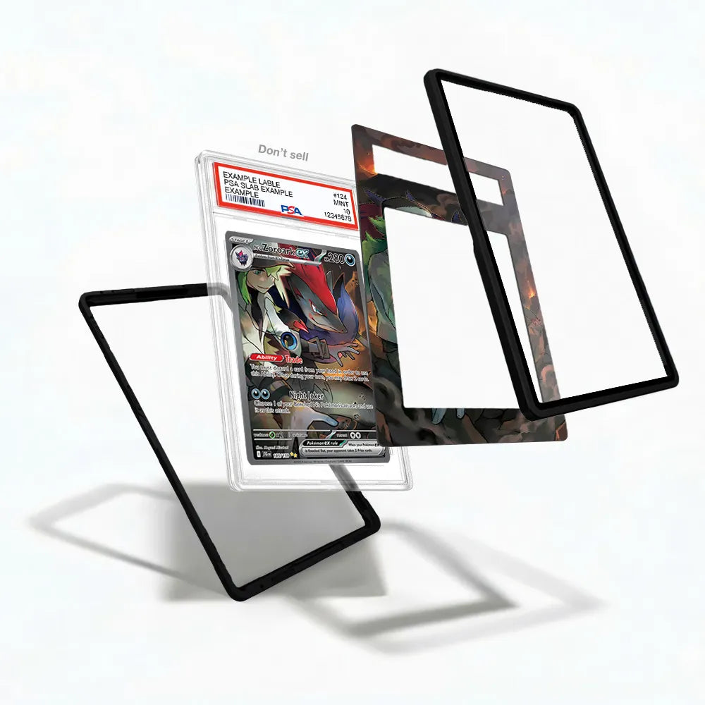 N's Zoroark ex 185-159 SIR SAR Journey Together Extended Art Display Cases - PSA Slab Case - Detail View