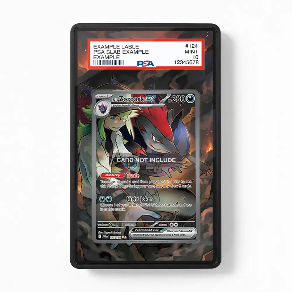 N's Zoroark ex 185-159 SIR SAR Journey Together Extended Art Display Cases - PSA Slab Case - Front View