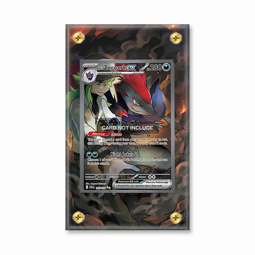 N's Zoroark ex 185-159 SIR SAR Journey Together Extended Art Display Cases - Screws Case - Front View