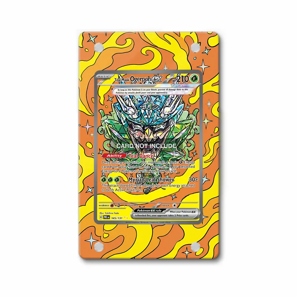 Ogerpon ex 145-131 Prismatic Evolutions Pokemon Cards Extended Art Display Cases - Magnetic Case - Front View