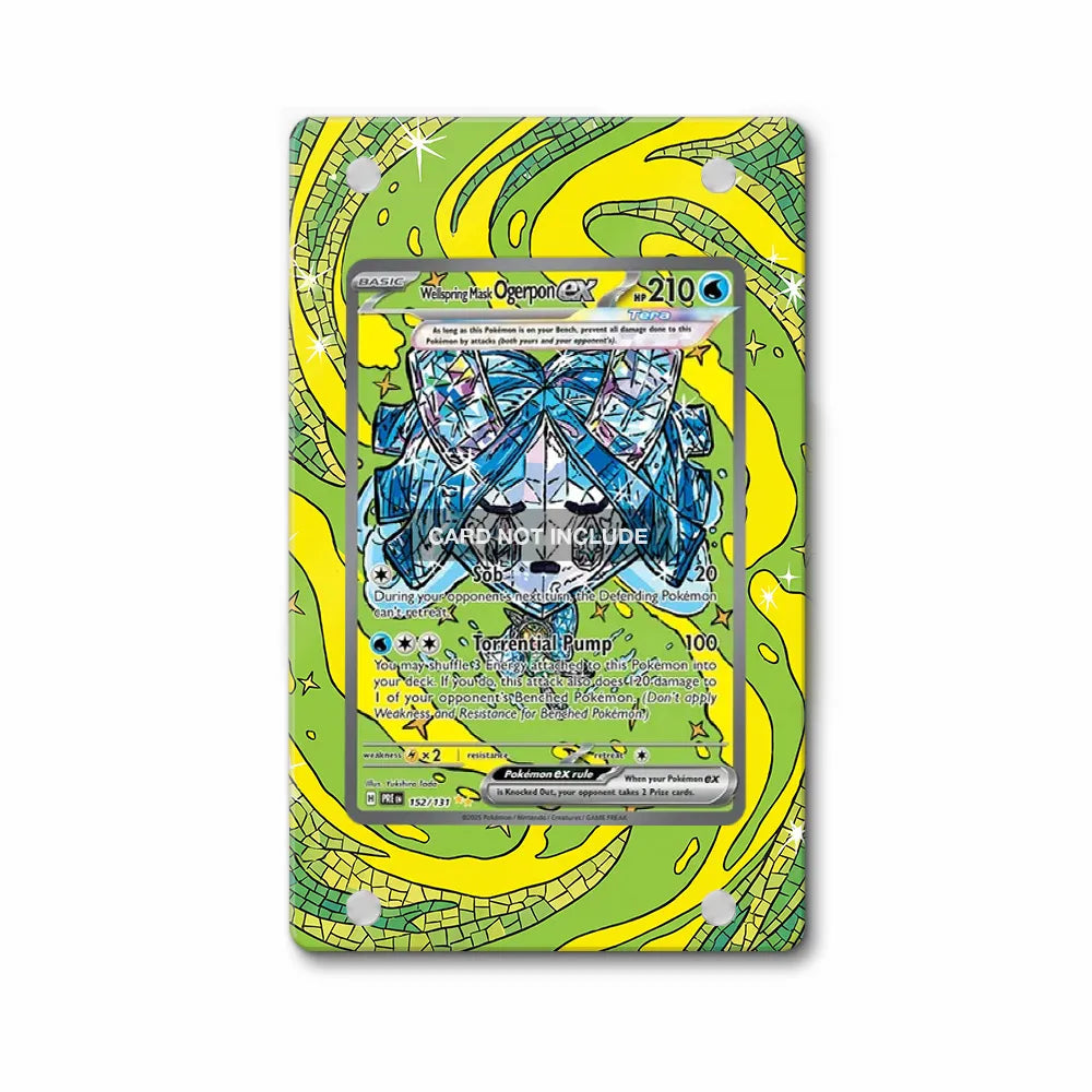 Ogerpon ex 152-137 Prismatic Evolutions Pokemon Cards Extended Art Display Cases - PSA Slab Case - Front View