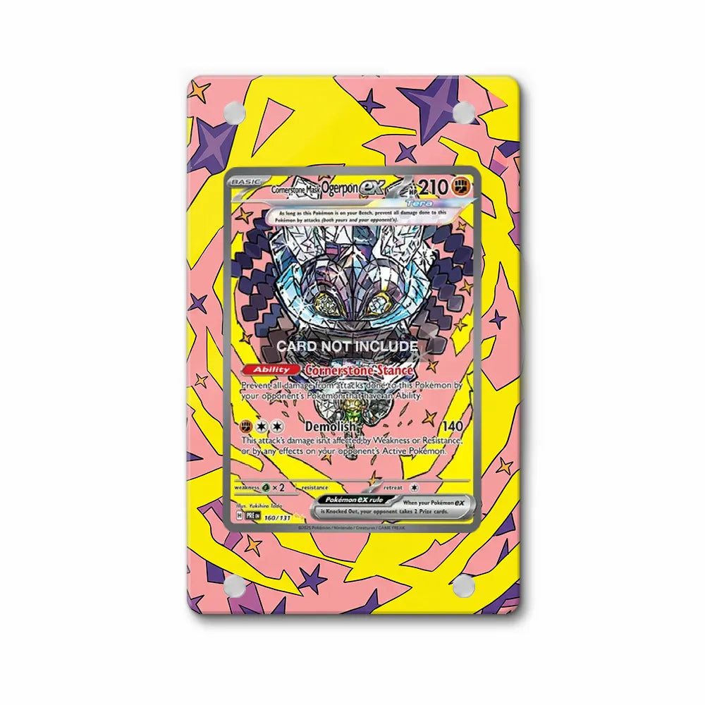 Ogerpon ex 160-151 Prismatic Evolutions Pokemon Cards Extended Art Display Cases - Magnetic Case - Front View
