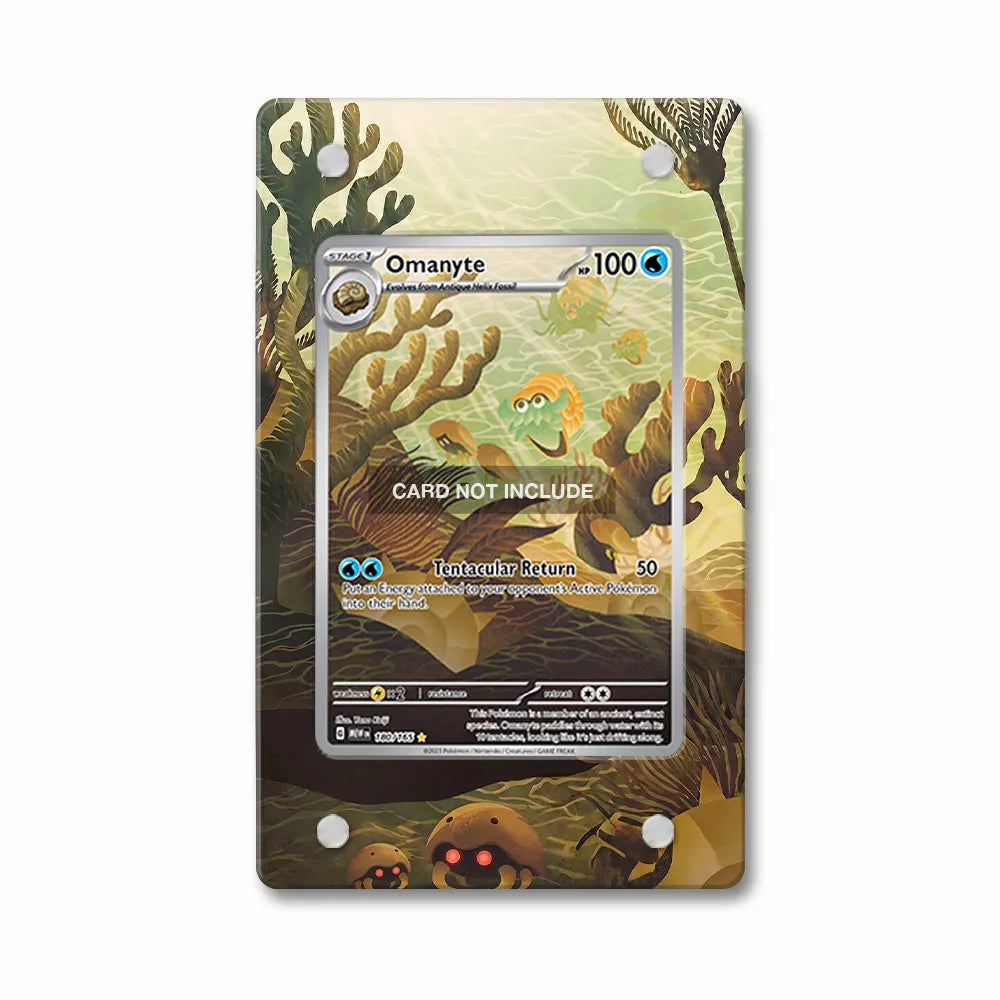Omanyte 180-165 IR AR Pokemon 151 Extended Art Display Cases - PSA Slab Case - Front View