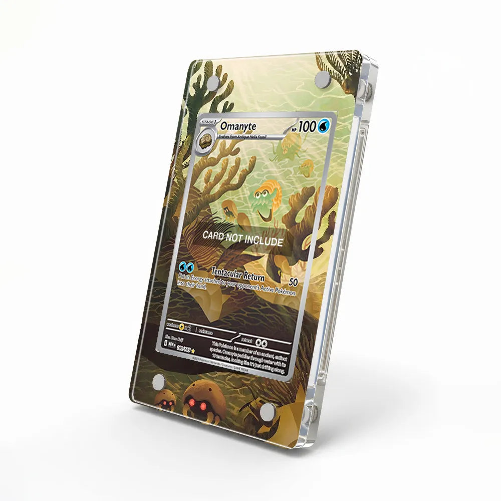 Omanyte 180-165 IR AR Pokemon 151 Extended Art Display Cases - Magnetic Case - Side View