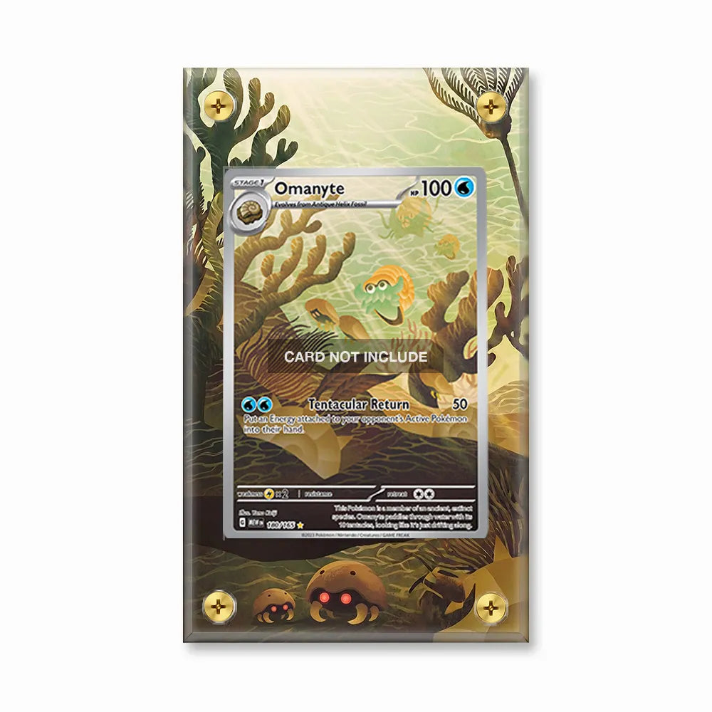 Omanyte 180-165 IR AR Pokemon 151 Extended Art Display Cases - Screws Case - Front View