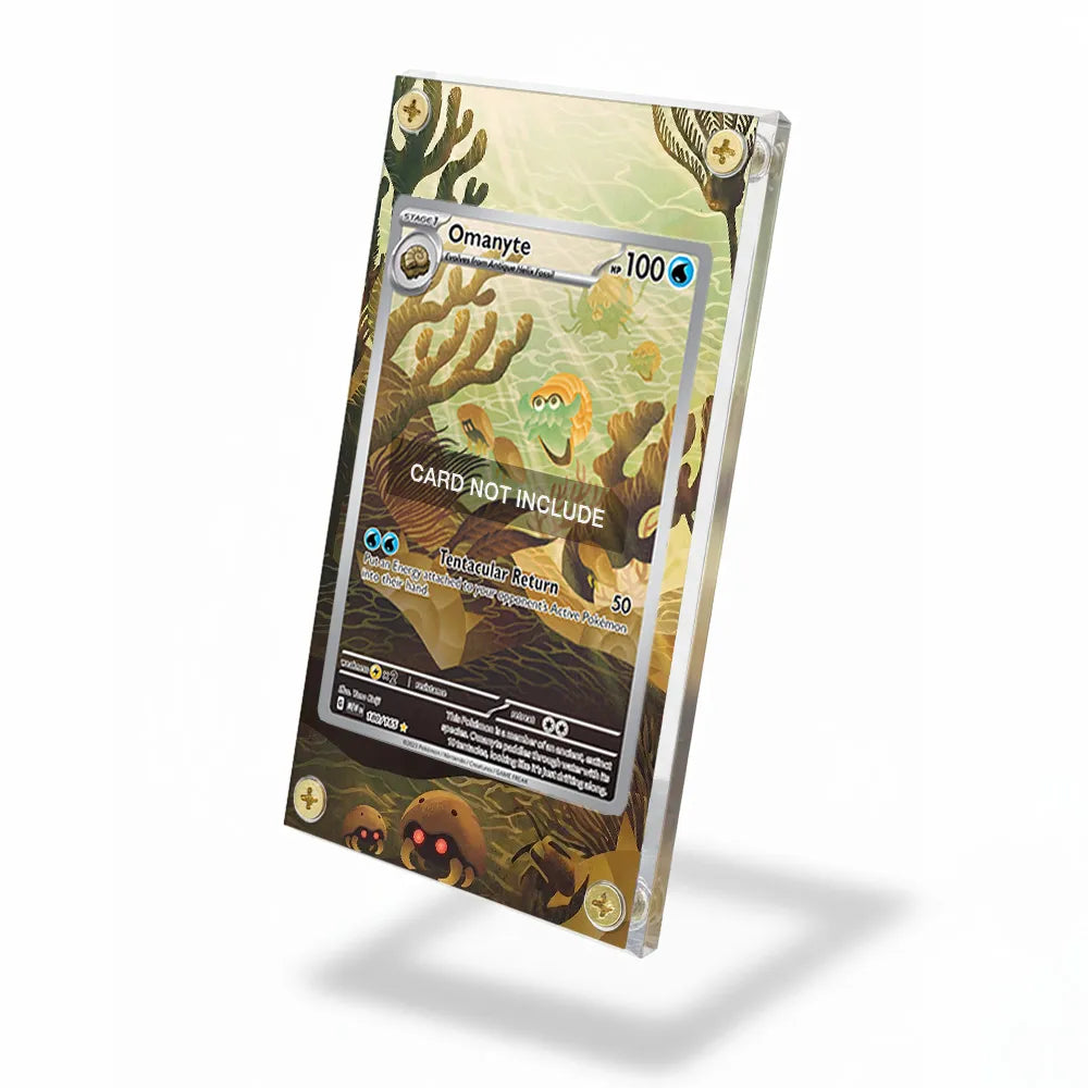 Omanyte 180-165 IR AR Pokemon 151 Extended Art Display Cases - Screws Case - Side View