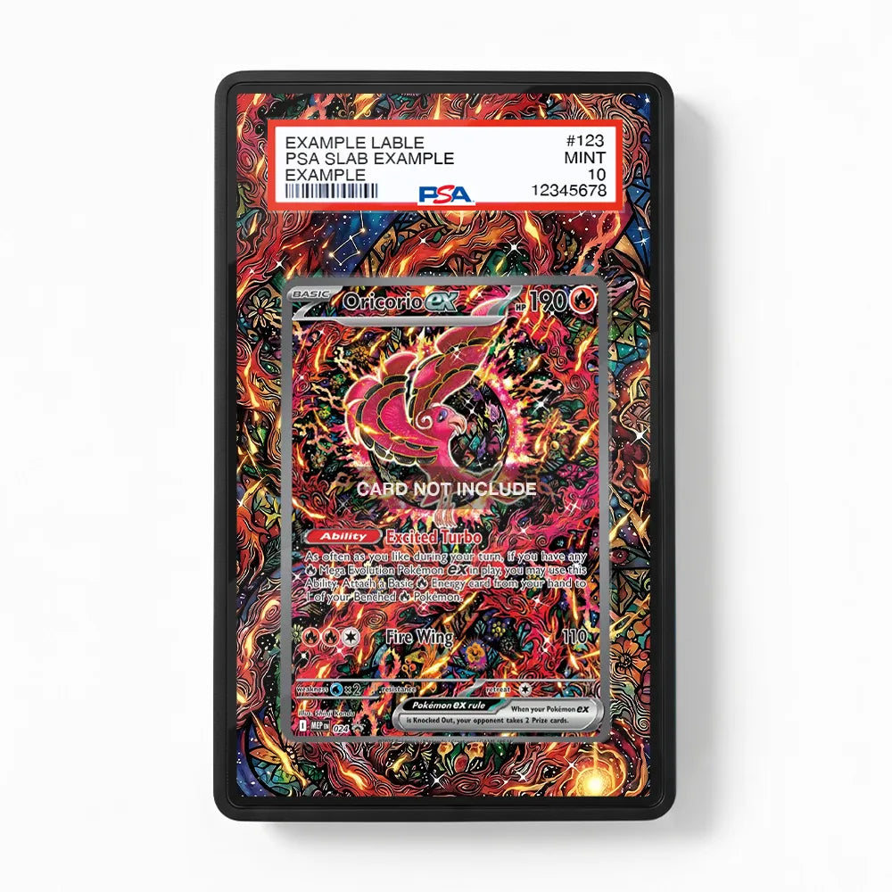 Oricorio ex MEP 024 Black Star Promo Extended Art Display Card Case Extended Art Display Cases - PSA Slab Case - Front View