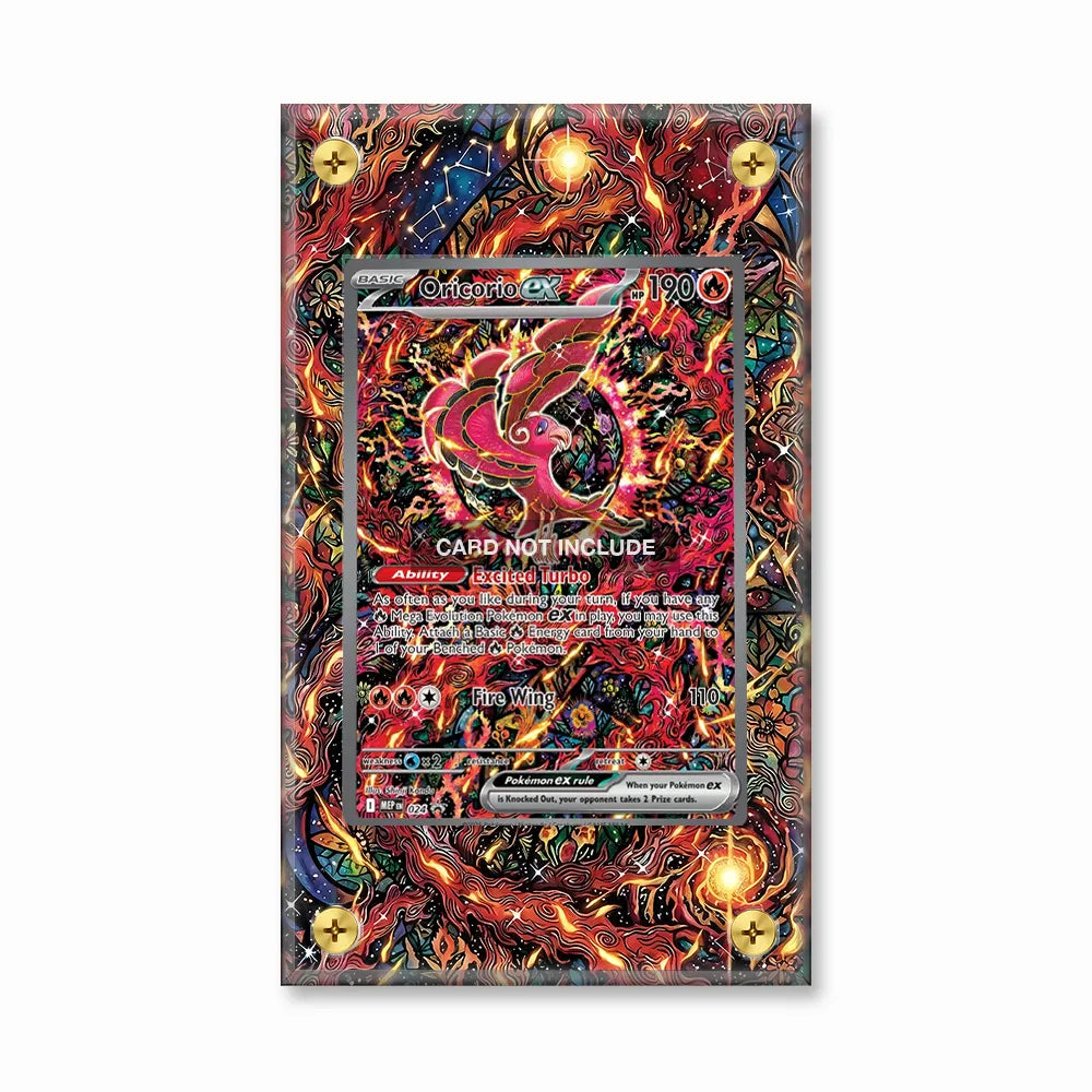 Oricorio ex MEP 024 Black Star Promo Extended Art Display Card Case Extended Art Display Cases - Screws Case - Front View