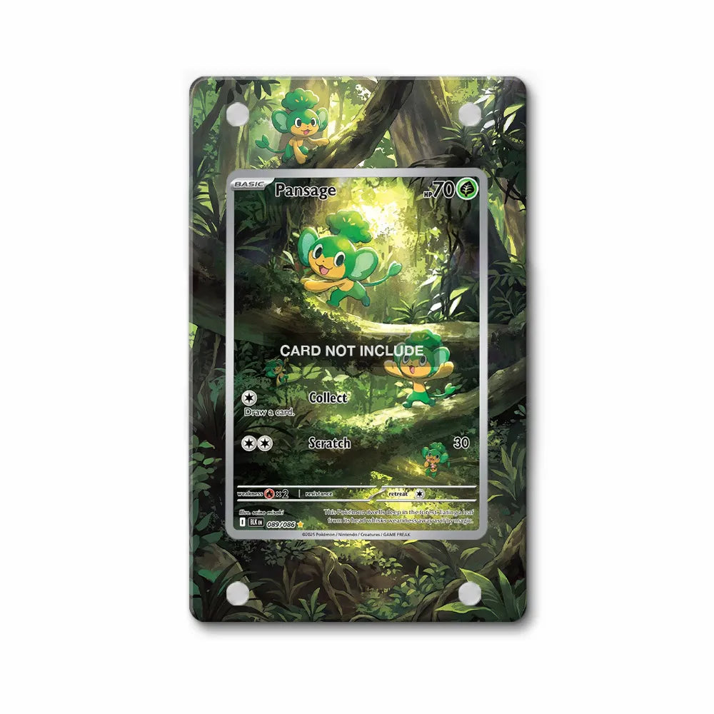Pansage 089-086 Black Bolt Pokemon Cards Extended Art Display Cases - PSA Slab Case - Front View