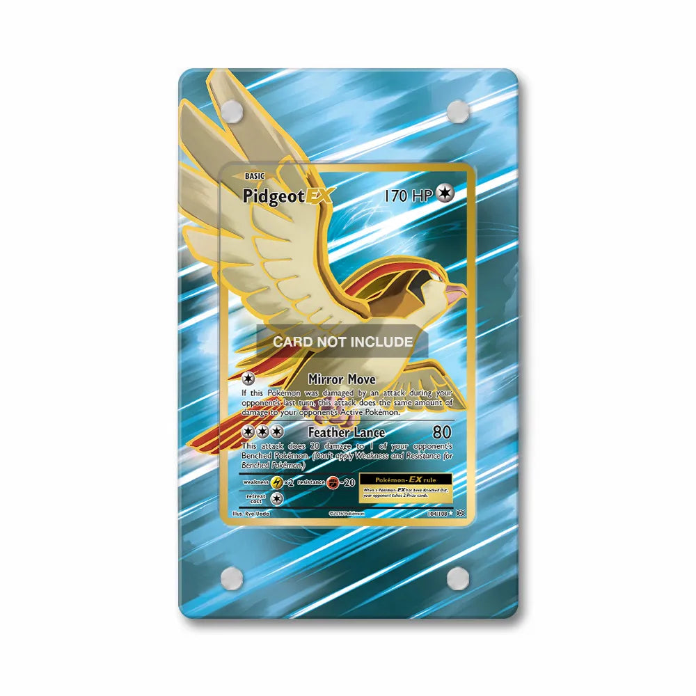 Pidgeot EX 104-108 Ultra Rare XY Evolutions Extended Art Display Cases - PSA Slab Case - Front View