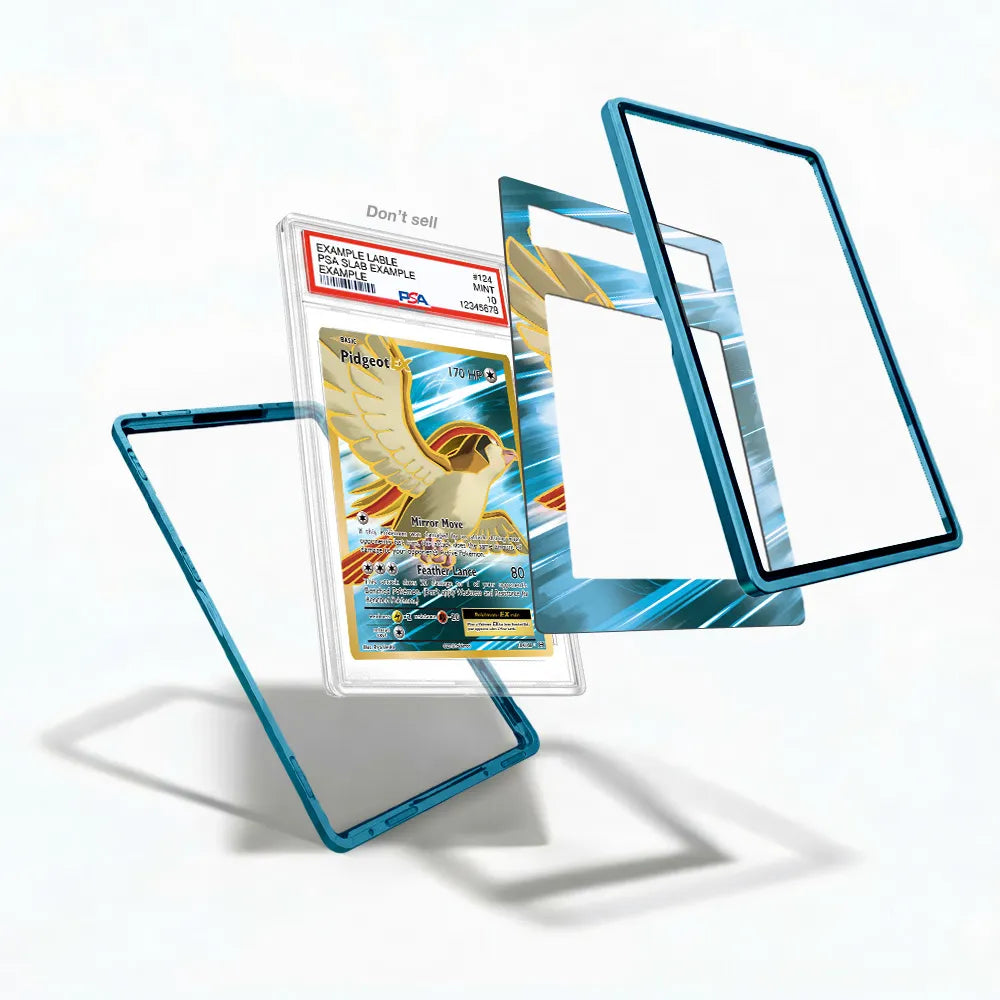 Pidgeot EX 104-108 Ultra Rare XY Evolutions Extended Art Display Cases - PSA Slab Case - Detail View