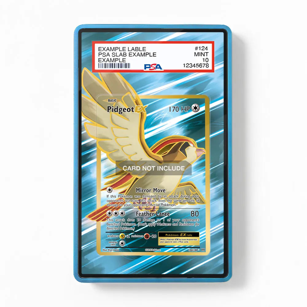 Pidgeot EX 104-108 Ultra Rare XY Evolutions Extended Art Display Cases - PSA Slab Case - Front View
