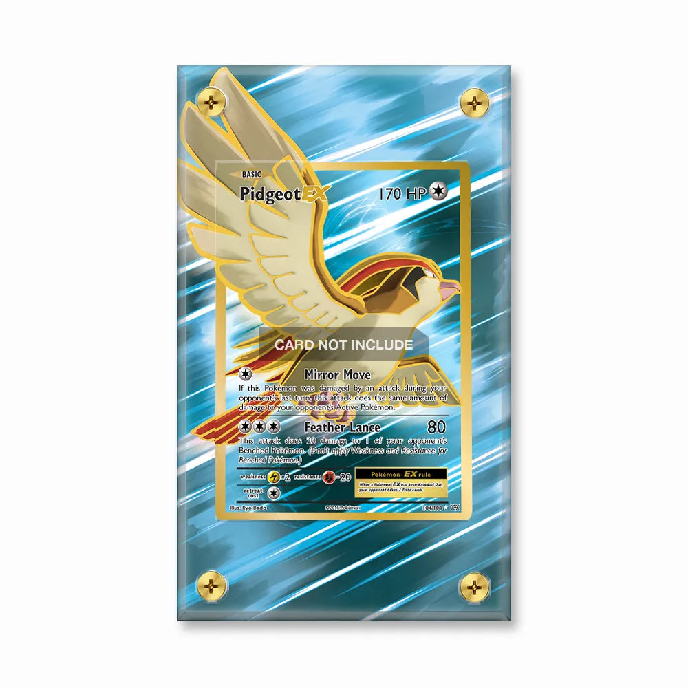 Pidgeot EX 104-108 Ultra Rare XY Evolutions Extended Art Display Cases - Screws Case - Front View