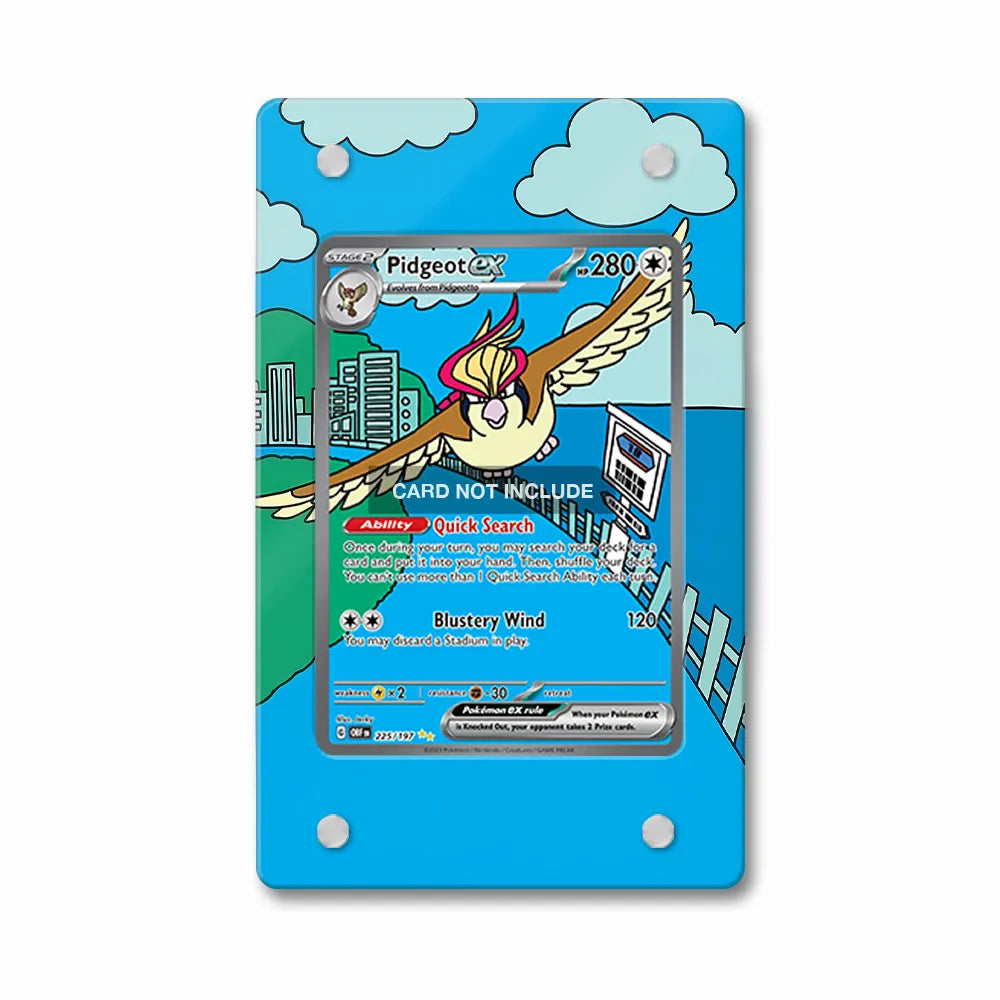 Pidgeot ex 225-197 SIR SAR Obsidian Flames Extended Art Display Cases - Magnetic Case - Front View