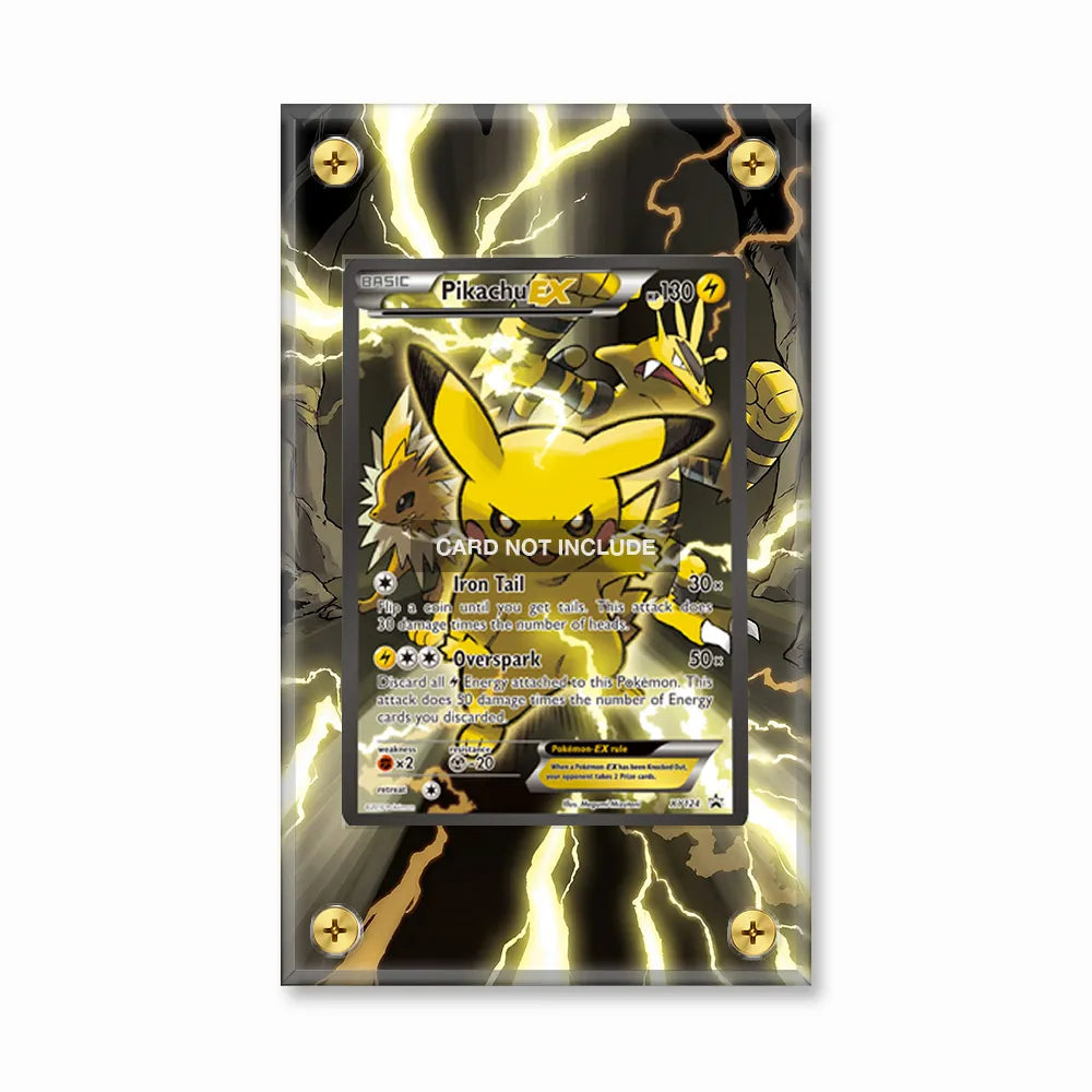 Pikachu-EX XY124 XY-Promo Extended Art Display Cases - Screws Case - Front View