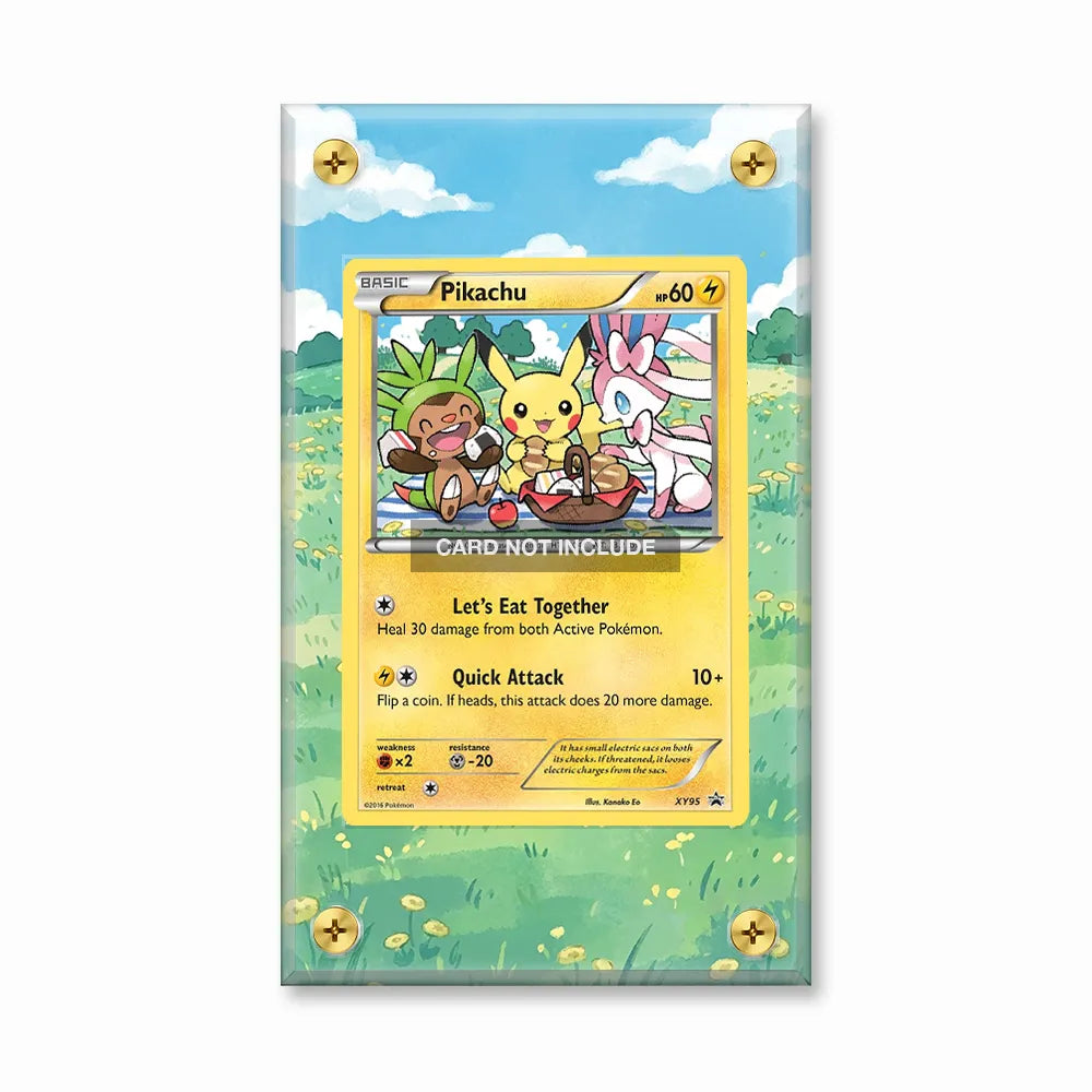 Pikachu-Holo XY95 XY Black Star Promos Pokemon Cards Extended Art Display Cases - Screws Case - Front View