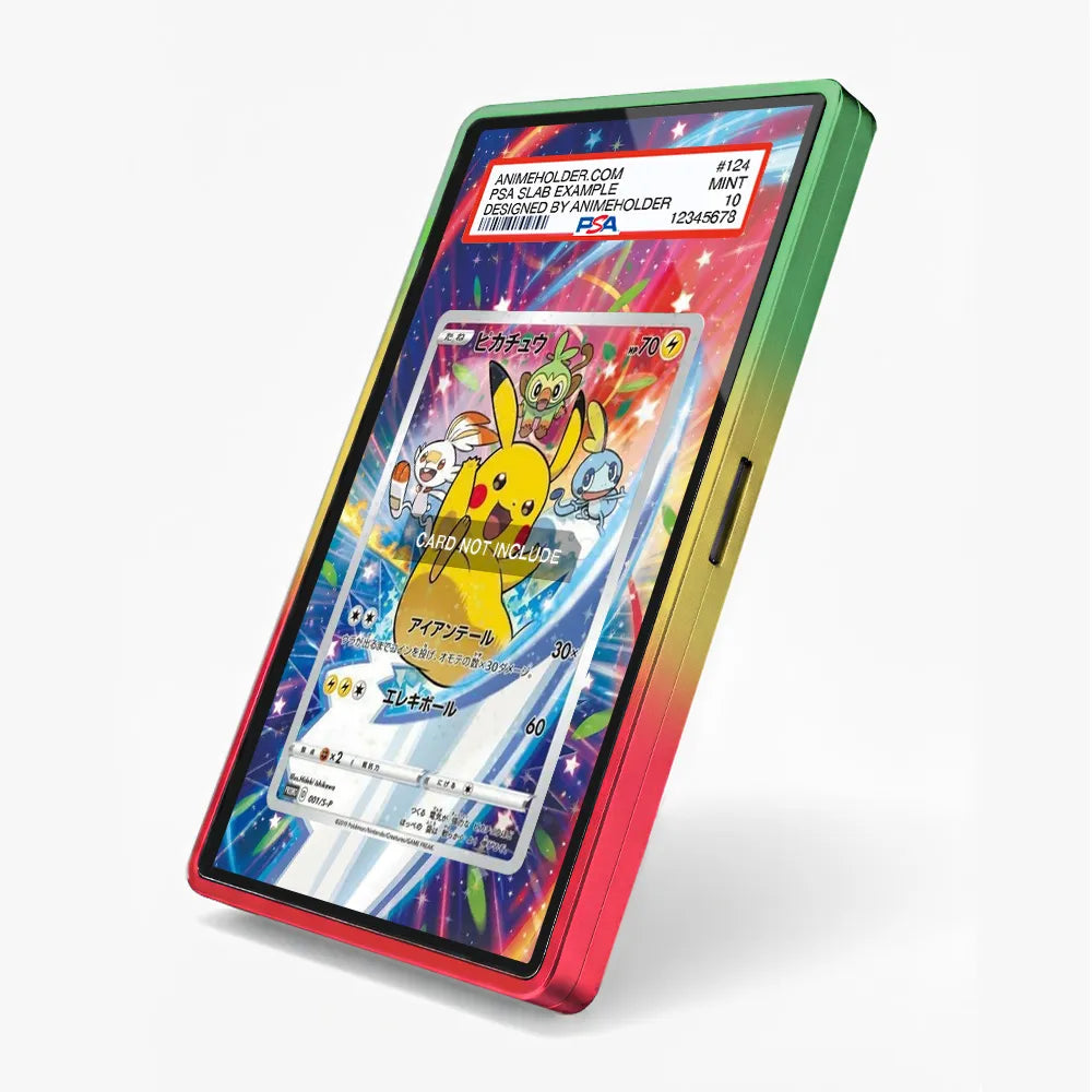 Pikachu 001-S-P SWSH PRE-ORDER Pokemon Cards Custom Art Display Cases - PSA Slab Case - Side View