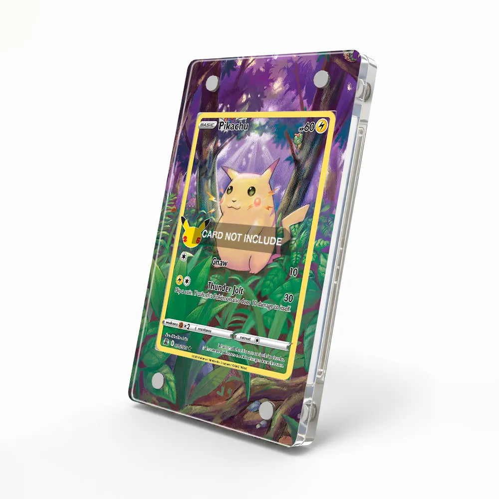 Pikachu 005-025 Holo Rare Celebrations Extended Art Display Cases - Magnetic Case - Side View
